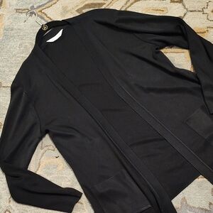 Misook Black Open-Front Cardigan Jacket